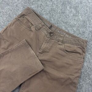 Prana Brion Pants 34x32 Brown Organic Cotton Stretch Outdoor Men's
